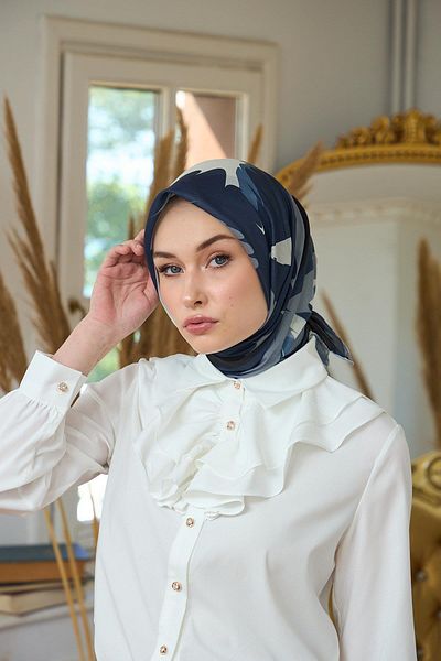 İpekhan Μαλακό κασκόλ Navy Blue Black Summer Sparkle Collection - 1189-08