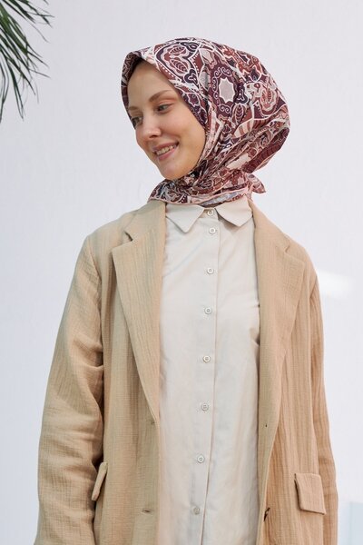 İpekhan Κασκόλ Yakamoz από βαμβακερό καφέ βισκόζη