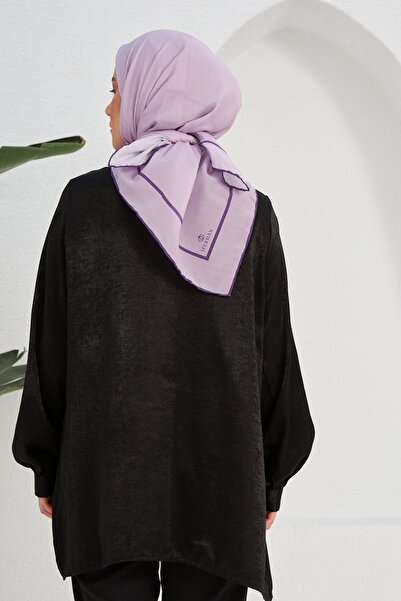 İpekhan Κασκόλ βισκόζης από βαμβακερό λιλά με απλό σχέδιο