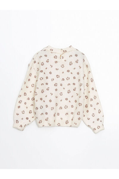 LC Waikiki Crew Neck Patterned Knitwear Girls Sweater - W4Lm83Z1