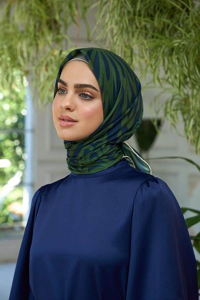 İpekhan Μαλακό κασκόλ Σκούρο Πράσινο Navy Blue Summer Sparkle Collection - 1184-12