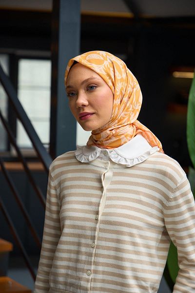 İpekhan Harmony Collection Soft Scarf Gold Cream 1182-04