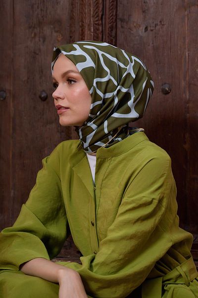 İpekhan Marrakech Συλλεκτικό Μαλακό Κασκόλ Khaki Grey 1196-05