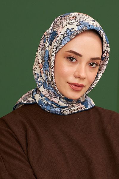 İpekhan Model Eșarfă Celosia Blue Bumbac Viscoză