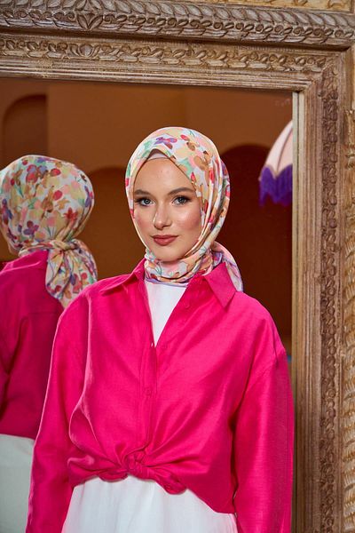 İpekhan Marrakech Συλλεκτικό Μαλακό Κασκόλ Μπεζ Λιλά 1200-02