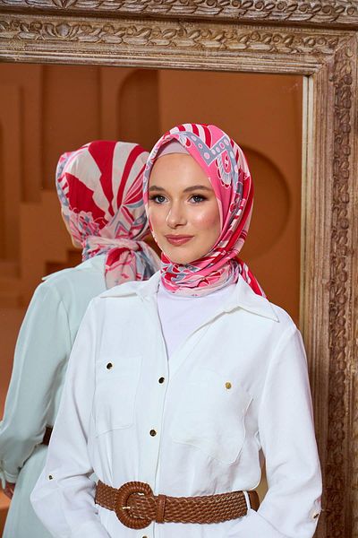 İpekhan Marrakech Συλλεκτικό Μαλακό Κασκόλ Dusty PinkRed 1202-14