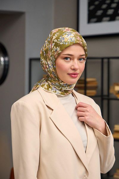 İpekhan Μαλακό κασκόλ Harmony Collection Olive - 1177-03