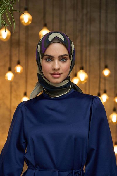 İpekhan Μωβ Καφέ Μαλακό Κασκόλ Summer Sparkle Collection - 1183-14