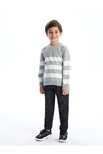 LC Waikiki Crew Neck Striped Boy's Knitwear Sweater