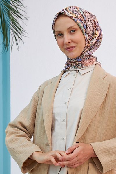 İpekhan Φουλάρι Yakamoz Milk Brown Βαμβακερό βισκόζη