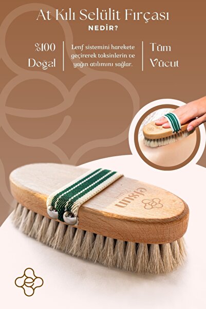 Efsun Natural %100 Doğal At Kılı Selülit Fırçası Çatlak Selülit Ve Batık Karşıtı