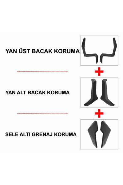 GP KOMPOZİT Gp Kompozit Honda Adv 350 2023-2025 Uyumlu Üst/alt Bacak Ve Grenaj Koruma Seti Siyah