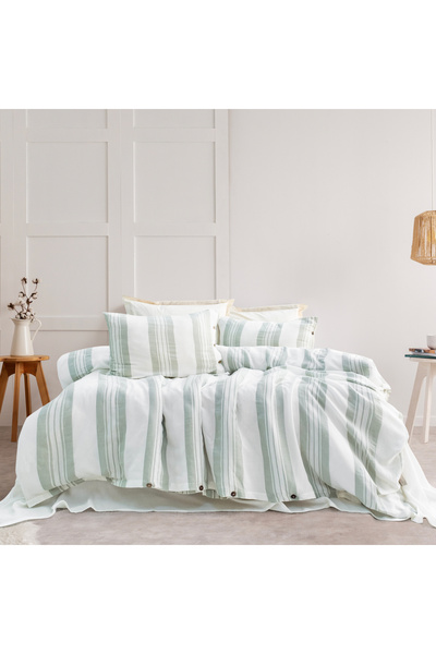 Schafer Double Khaki Duvet Cover Set - Home Costa Yarn - 4 Pieces