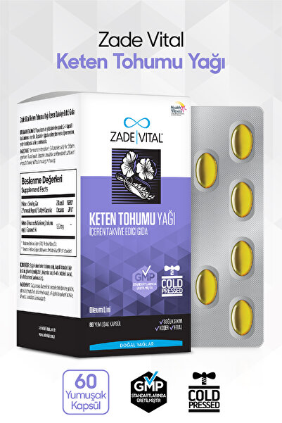 Zade Vital 60 Linseed Oil CapsulesBlisterPackaging