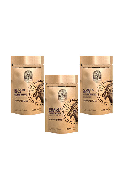 WALIA COFFEE ETHIOPIA DÜNYA KAHVELERİ FİLTRE KAHVE 3 LÜ PAKET - COSTA RİCA CO...