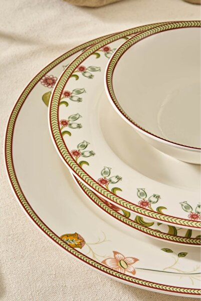 Karaca New Bone Gardenia 24 Parça 6 Kişilik Yemek Takımı