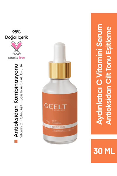 GEELT Aha Bha C Vitamini Serum | Cilt Tonu Eşitleyici Gözenek Sıkılaştırıcı | Salicylic Asit |Aleovera