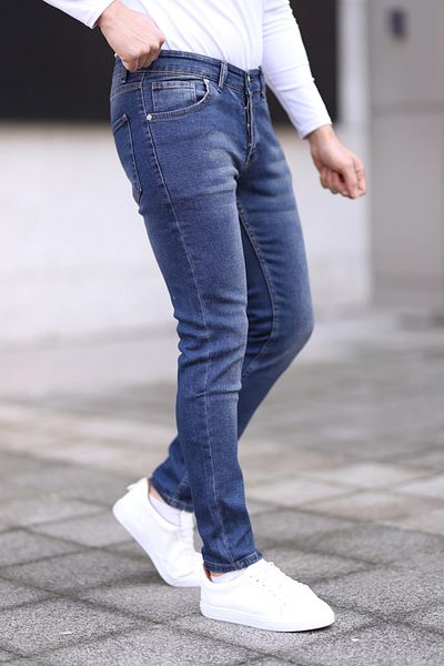 Trendyol Collection Sötétkék Skinny Jeans - Nails farmer nadrág TMNAW25JE00013
