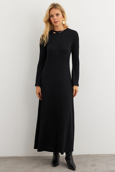 Cool & Modest Μαύρο Basic Maxi Γυναικείο Φόρεμα - MTF30