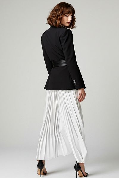 Trendyol Modest Schwarze geflochtene Jacke mit doppeltem Gürtel TCTSS25CK00001