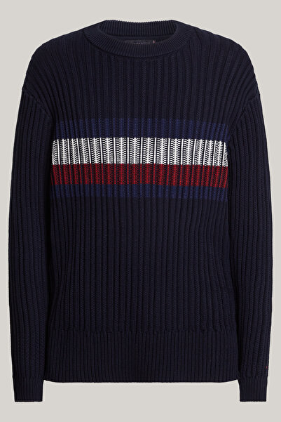 Tommy Hilfiger Global Striped Chunky Rib C NK Kumas