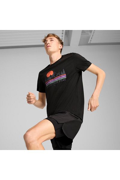 Puma Puma Unisex Outdoor Graphics Tee - Czarny