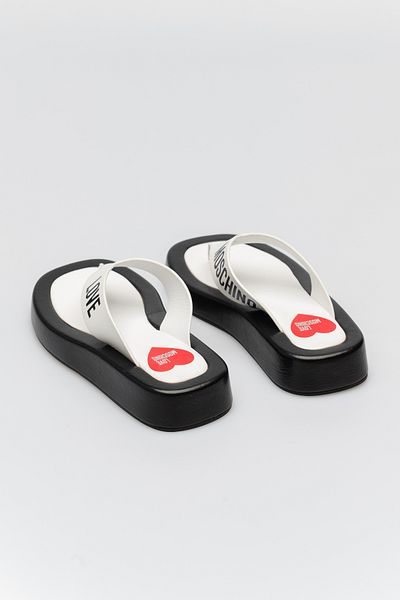 Love Moschino SABOTD.ROW30 Nappa Bianco+Nero Bunte Schuhe