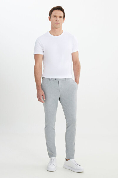 AC&Co / Altınyıldız Classics Men's Gray Slim Fit Italian Cut Side Pocket Stretchy Casual Pants