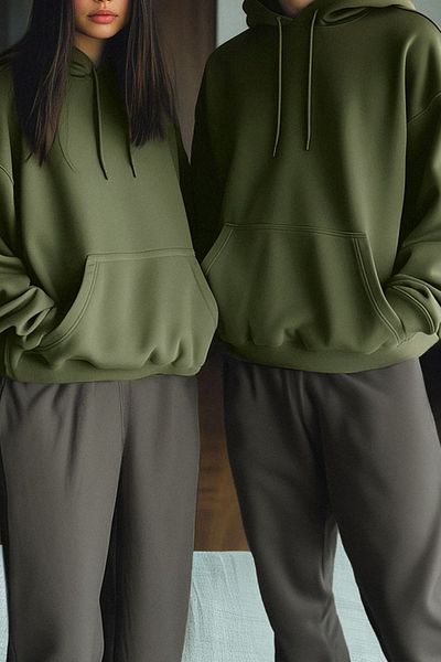 Edit by Trendyol Men's Hooded Khaki Sweatshirt - Regular Cut Tedaw25Sw00033