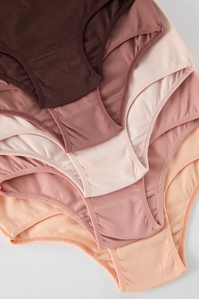 Trendyol Collection 5er-Pack Baumwollhöschen mit hoher Taille – Braun und mehrfarbig THMSS25KU00030
