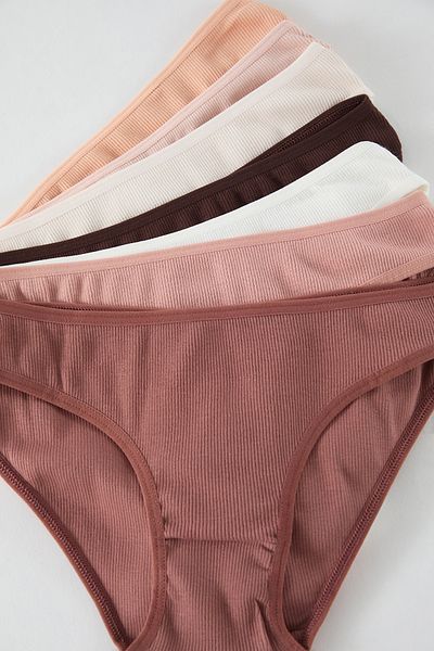 Trendyol Collection 7er-Pack Baumwoll-Mesh-Slips – Braun und mehrfarbig THMSS25KU00032