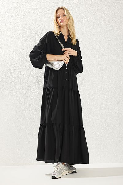 Trendyol Modest Black Viscose Woven Dress Tctss24Eb00221