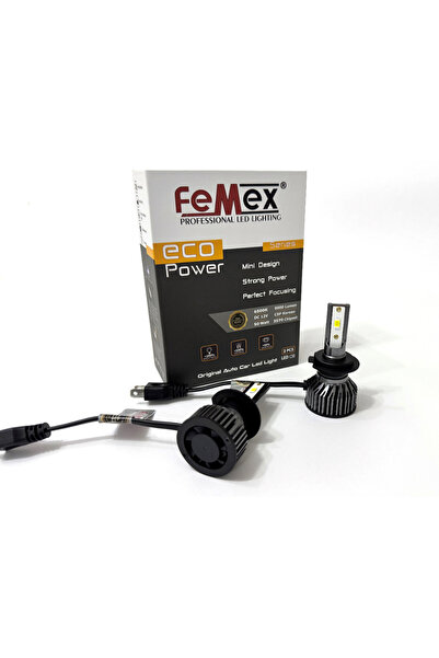 FEMEX Yeni Eco Power H7 Şimşek Etkili Led Xenon Fanlı 50W 9000 Lumen