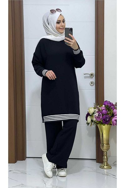 modasura 7070 K 20 Black Tunic Trousers Set