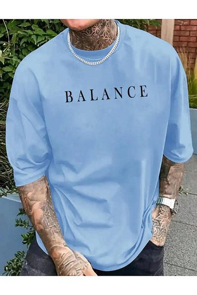 NO 601 Ανδρικό μπλουζάκι Baby Blue Balance Oversize Relaxed Cut