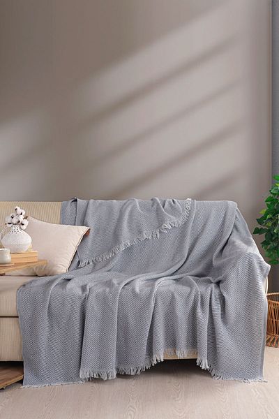 Terry Home Carden Gray Cotton Double Pique Bedspread - 200X230 cm