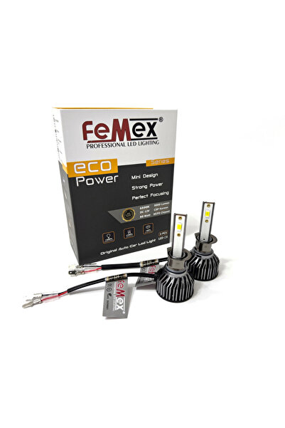 FEMEX Yeni Eco Power H1 Şimşek Etkili Led Xenon Fanlı 50W 9000 Lumen