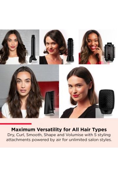 Revlon One-Step Blow Dry AIR STYLER 5-IN-1, 4 heat setting, Dry, Curl, Smooth, Volumize RVDR5371ARB