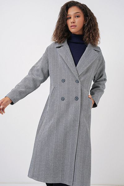 Bigdart 9113 Oversize Wide Cut Μάλλινο Μακρύ Παλτό - F.Navy Blue