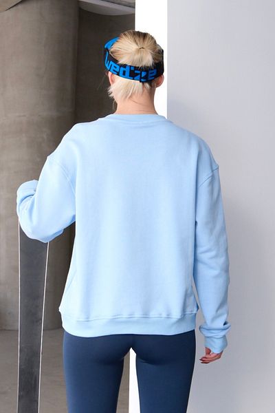 JUSTEVER Hanorac de damă Blue Crew Deck - Aura Basic Fit Sweat Top