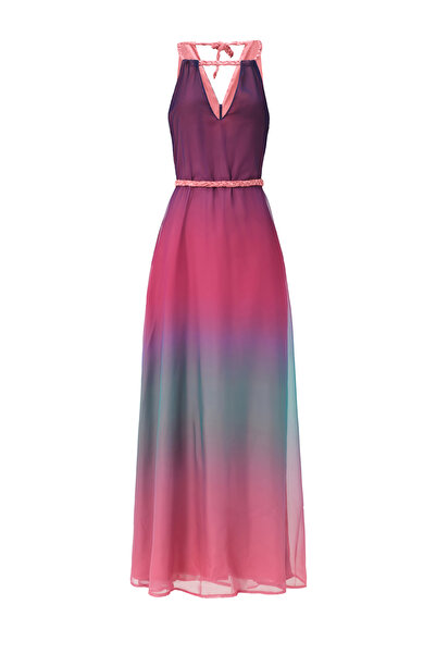 Sevenmuses Pembe Geçişli Günbatımı Davet Mezuniyet Elbise