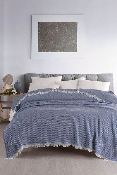 Terry Home Carden Cotton Double Pique Bedspread 200X230 cm Navy Blue