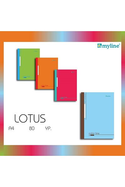 Defne Lotus A4 80 Sheets Plaids Cardboard Cover Stitched Notebook 4 Pack