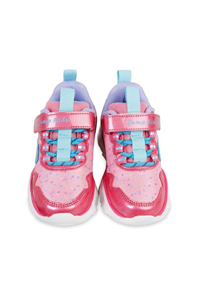 Jump 31007 Fuchsia Color Lighted Comfort System Insole Girls' Velcro Sneakers