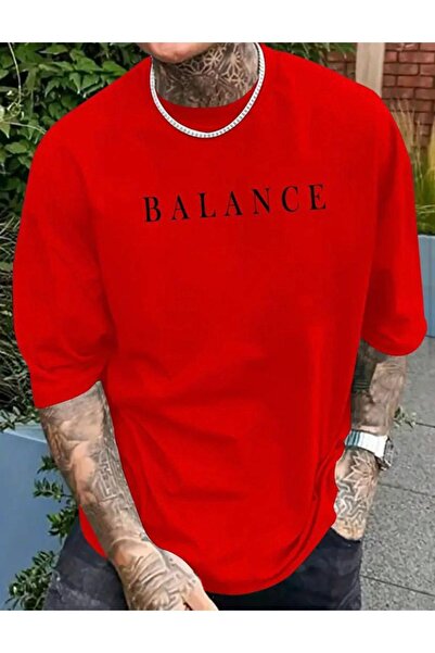 NO 601 Ανδρικό μπλουζάκι Red Balance Oversize Relaxed Cut