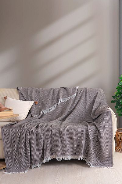 Terry Home Carden Cotton Double Bedspread - 200X230 cm Brown
