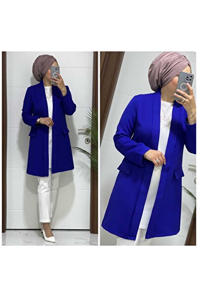 modasura 6666 k60 buyuk beden blazer ceket saks mavi