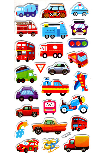 Limmy Sticker Kabartmalı Stiker Çıkartma Etiket (XHC068)-18x9 cm- Sevimli Araba Taşıt