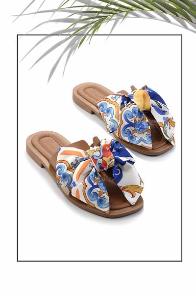 Bambi Tan Beige Genuine Leather Women's Slippers K 04376050003