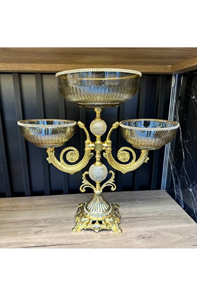 ZEKİ HEDİYELİK İki Kollu Lüks Taşlı Sunum Kasesi – Zarif Ve Şık Tasarım